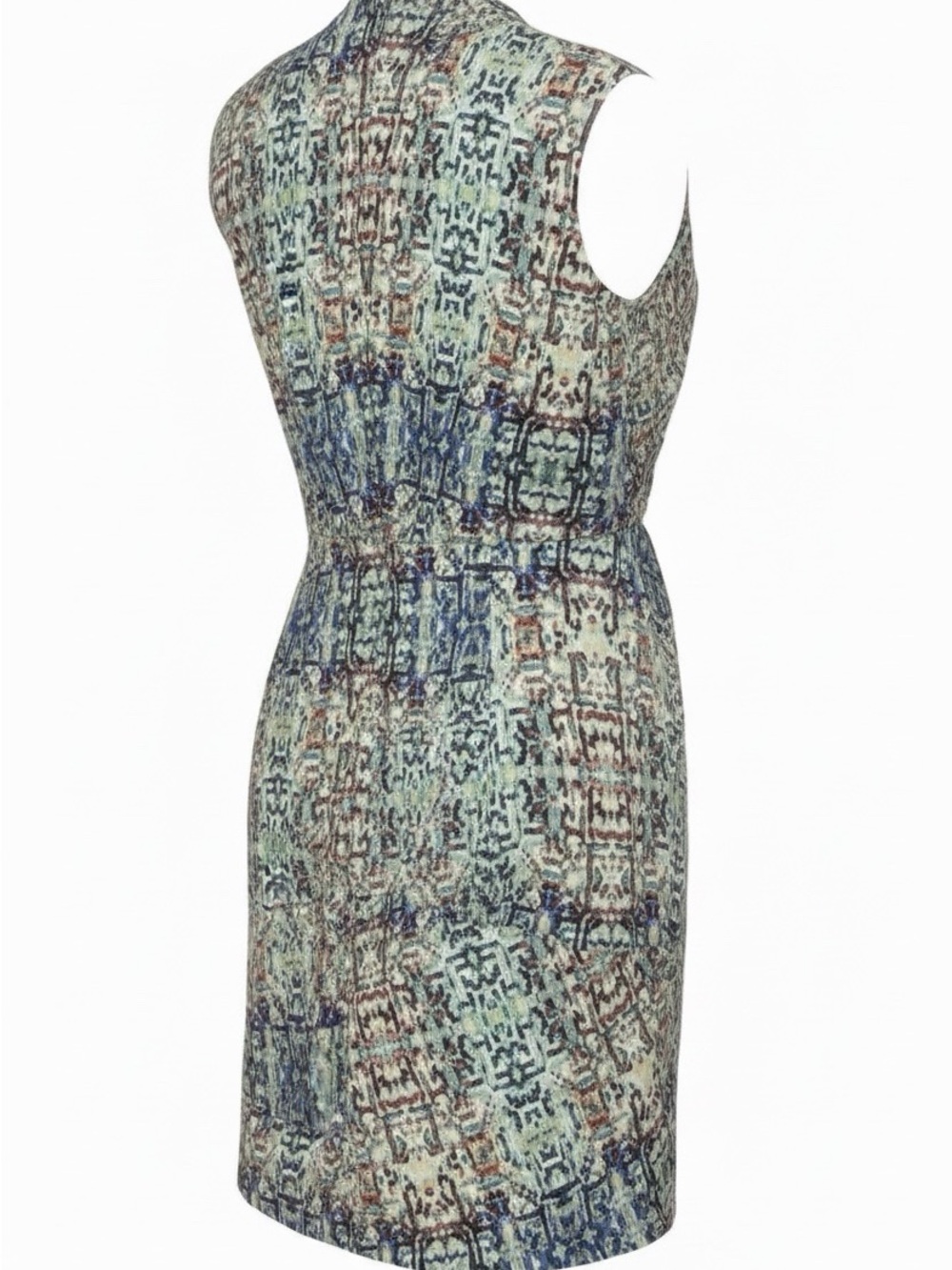 NIC+ZOE Multicolor Urban Safari Watercolor Surplice Dress Size MEDIUM - Picture 6 of 11